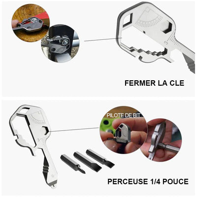 Outil de clé portable multifonctionnel 24 en 1