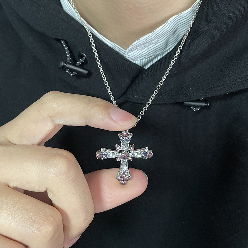 Collier croix diamant cristal