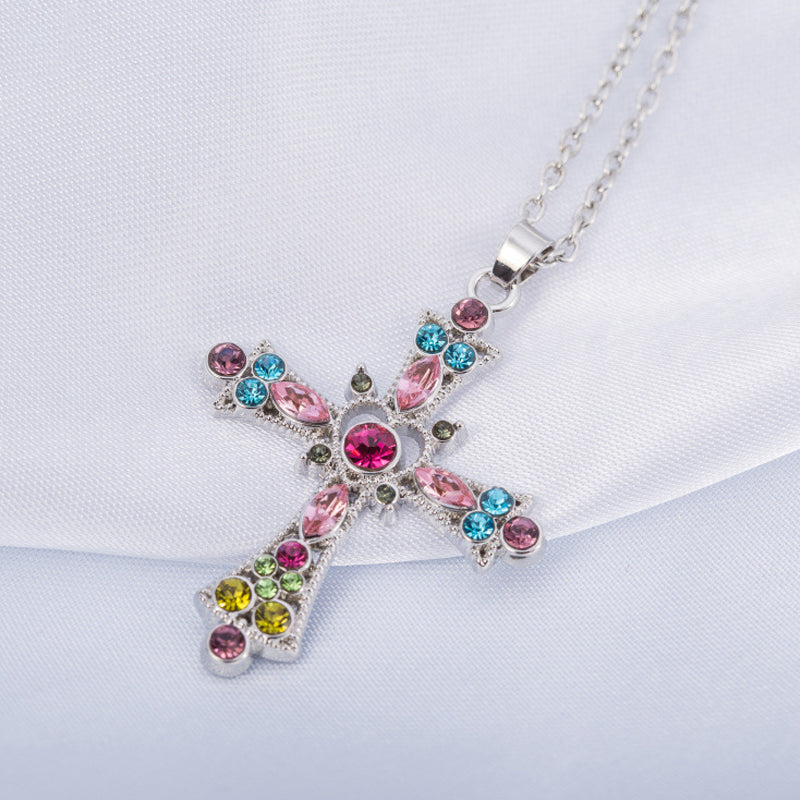 Collier croix diamant cristal