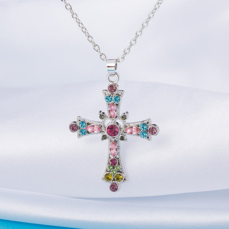 Collier croix diamant cristal