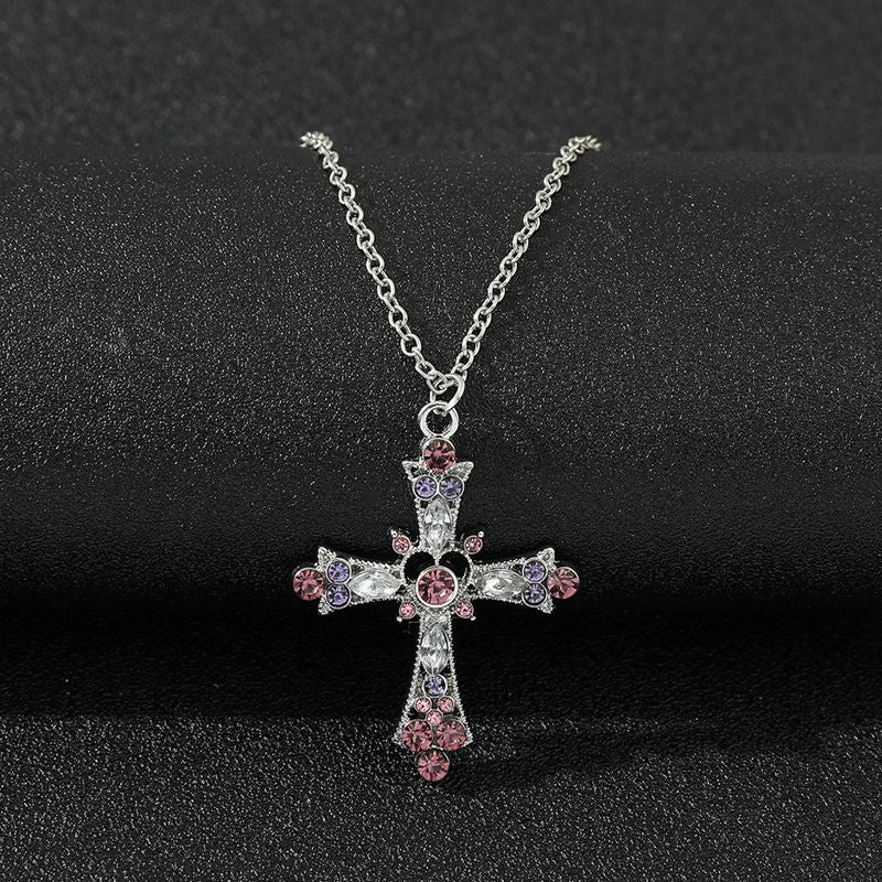 Collier croix diamant cristal