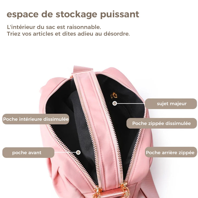 Sac à bandoulière plissé de couleur unie