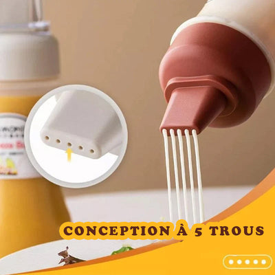 Bouteille à presser perforée pour condiments