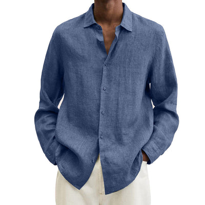 Chemise Coupe Classique En Lin Pour Hommes