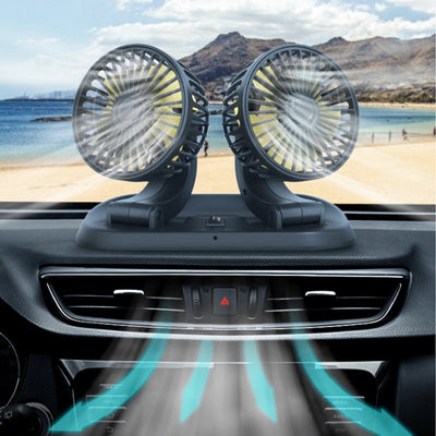 Mini Ventilateur Rotatif Á Double Tête Pour Voiture