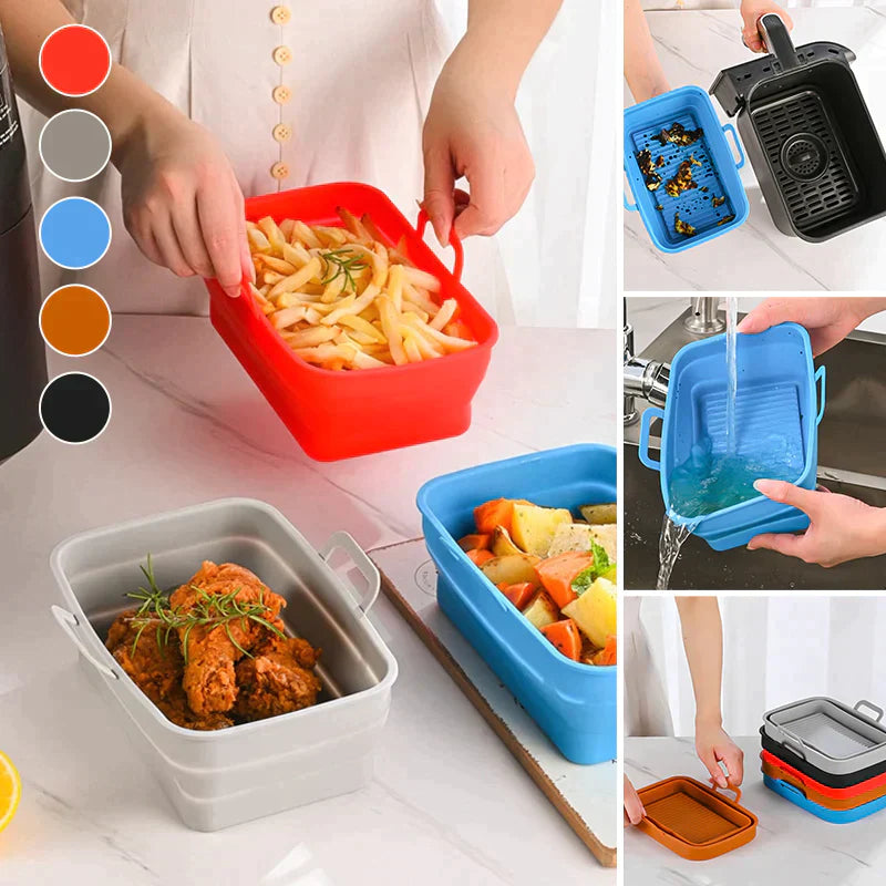 Plateau de cuisson en silicone pour friteuse à air pliable