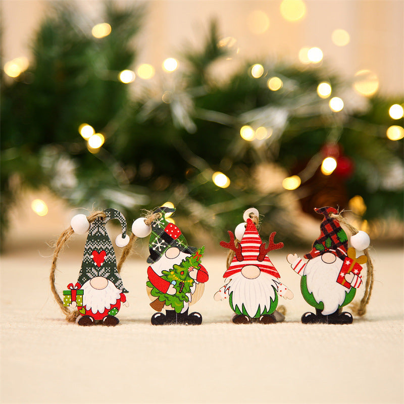 🎉🎉Ensemble de décorations de Noël en bois Gnome