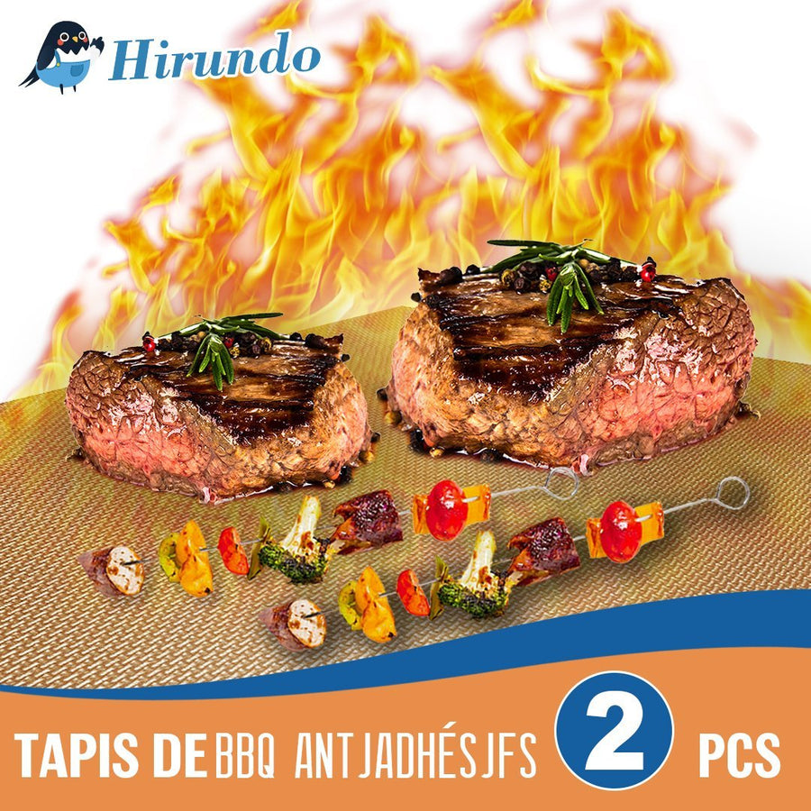 Hirundo 2Pcs Tapis de Cuisson De Gril Résistant à la Chaleur