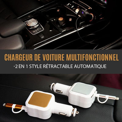 Chargeur de Voiture Multi avec Câble de Chargement Rétractable