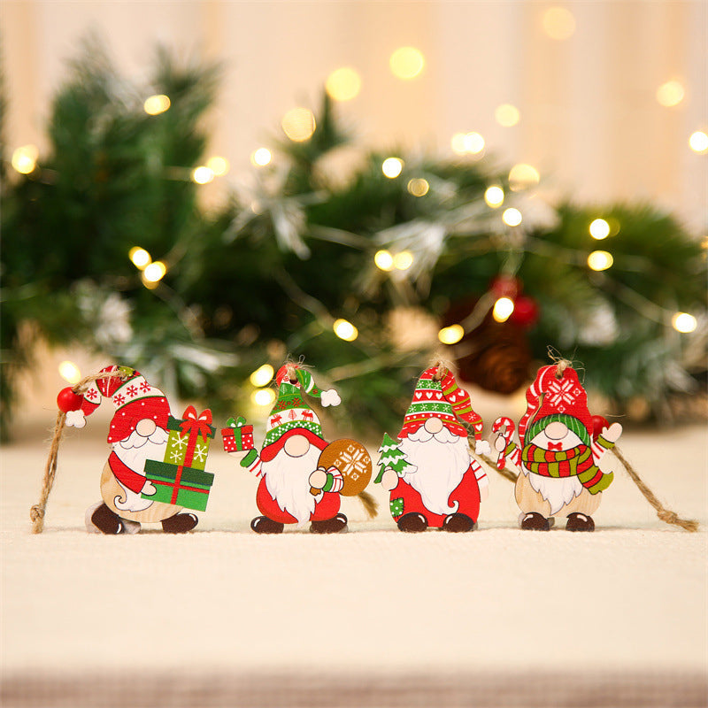 🎉🎉Ensemble de décorations de Noël en bois Gnome