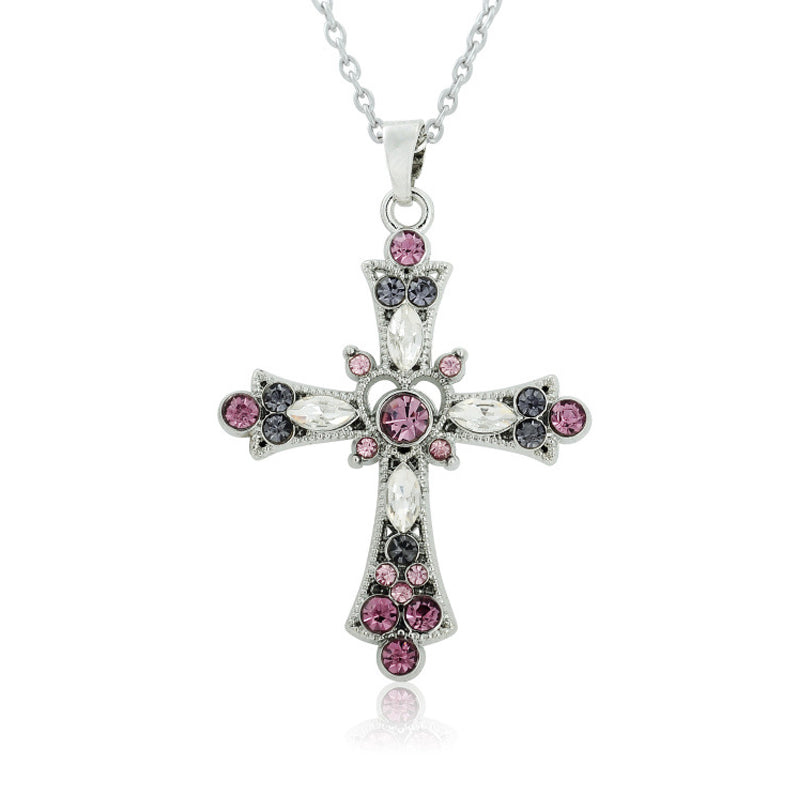 Collier croix diamant cristal