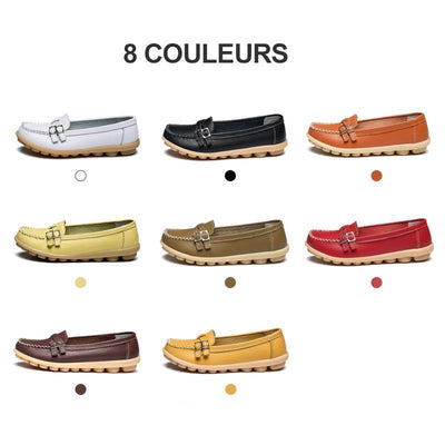 Mocassin Femme en Cuir, Chaussures Femme en Cuir Confortables