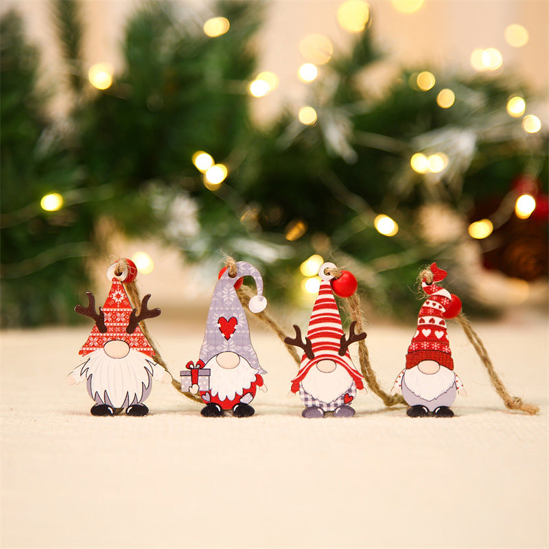 🎉🎉Ensemble de décorations de Noël en bois Gnome