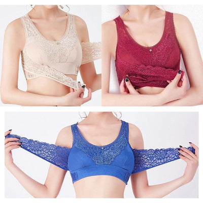 Soutien-gorge sans armatures en dentelle avec boucle latérale sur le côté