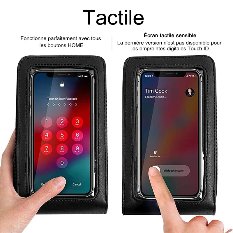 Porte-monnaie pour téléphone portable avec blocage RFID à écran tactile