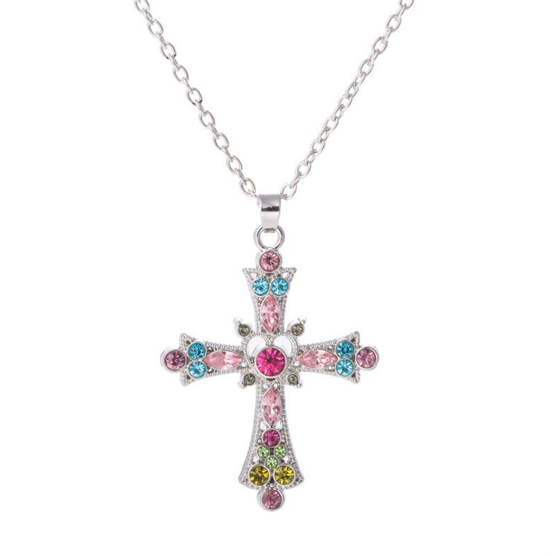 Collier croix diamant cristal