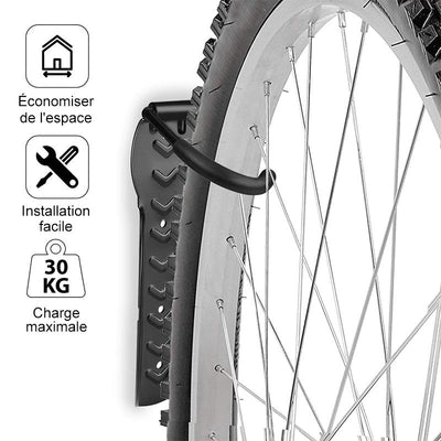 Support De Rangement Pour Bicyclettes Ajustable Suspension À Mur Vertical