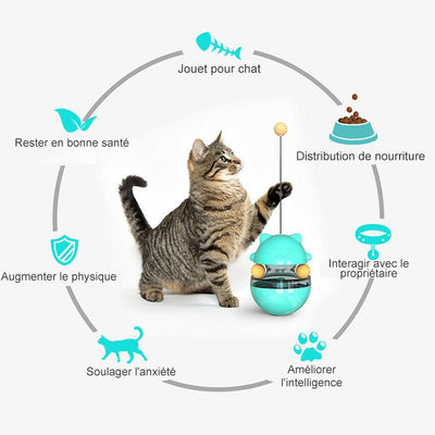 Mangeoire Interactive pour Chat Jouet pour Animal Domestique Multifonctionnel