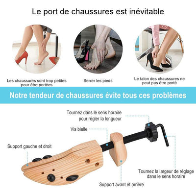 Civière de chaussure en bois