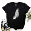 t-shirt à plumes