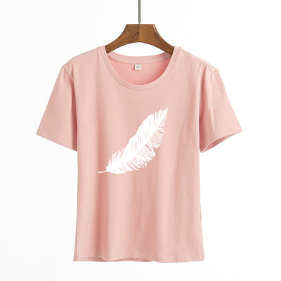 t-shirt à plumes