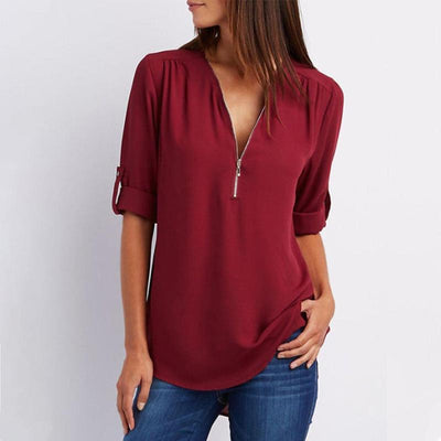 Blouse-Couleur Pure-Clo V