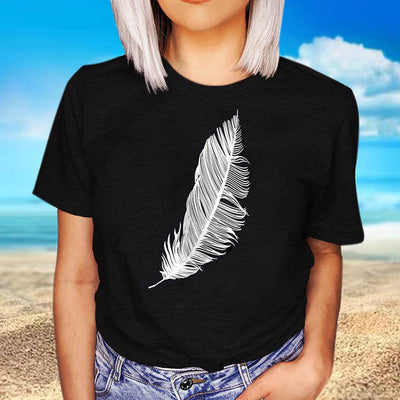 t-shirt à plumes