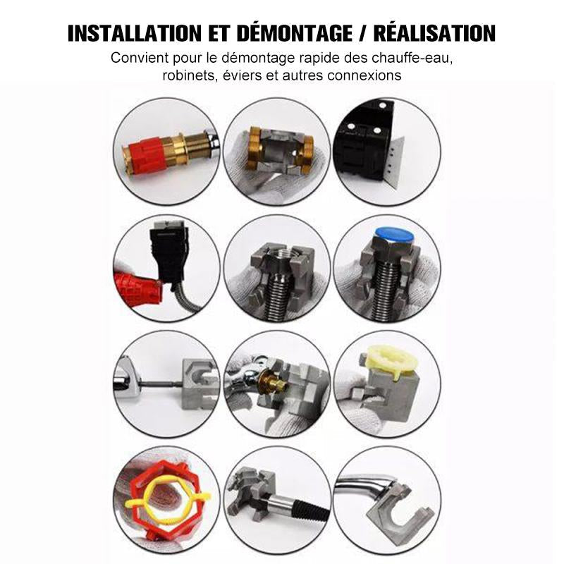 18 en 1 Clé Multifonctionnelle pour Robinets et Éviers Outil d'installation