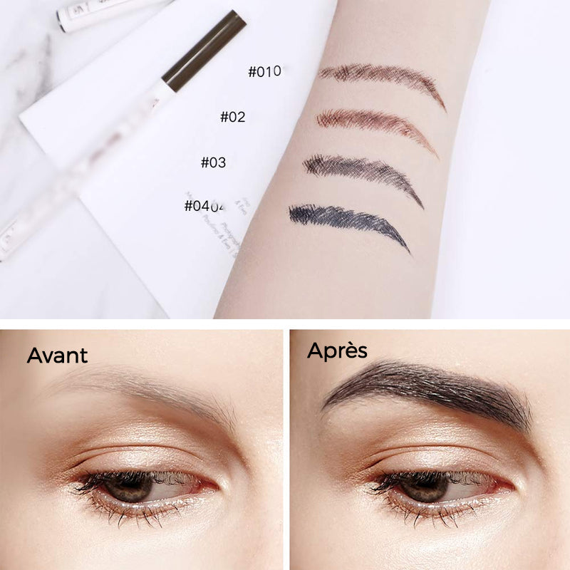 Crayon à sourcils waterproof avec pointe micro-fourchette