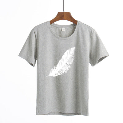 t-shirt à plumes