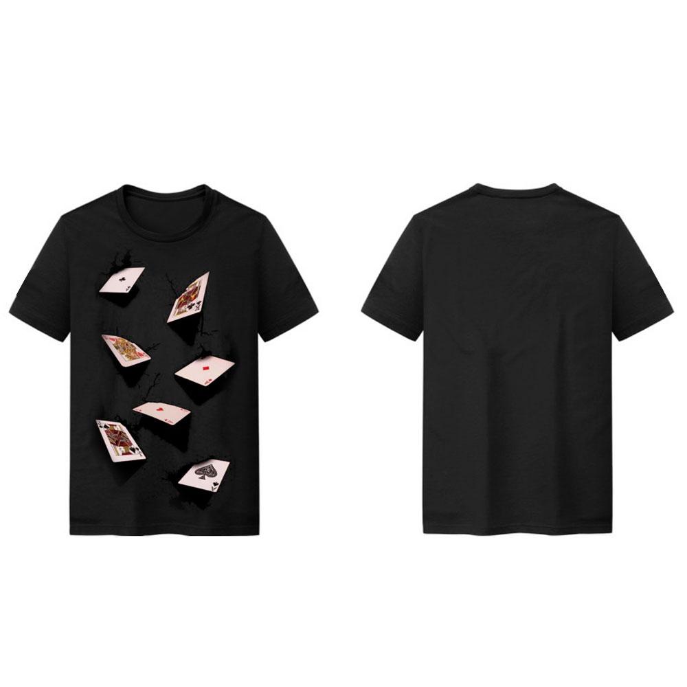 T-Shirt Avec 3D Impression Jouer Aux Cartes