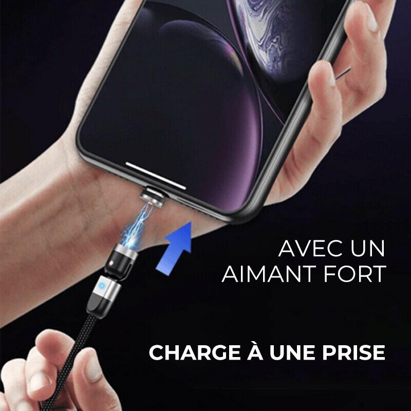 Câble de charge magnétique à 360 ° de conception 3-en-1