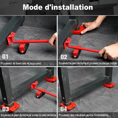 Ensemble d'Outils de Levage et de Déplacement de Meubles Lourds