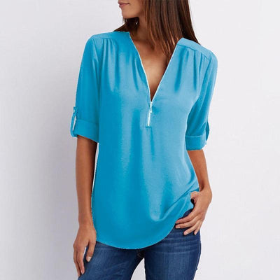 Blouse-Couleur Pure-Clo V