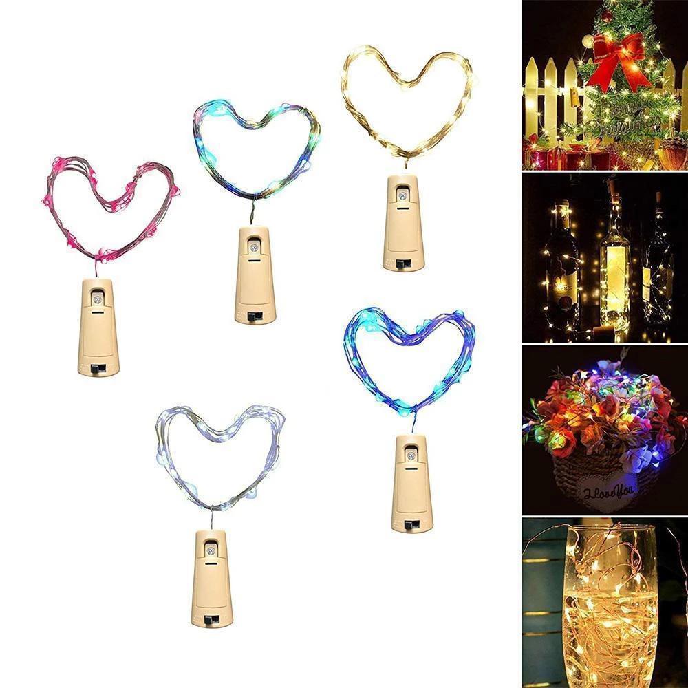 5 pcs LED Lumière de Bouteille Veilleuse de Liège Cadeau de Décor