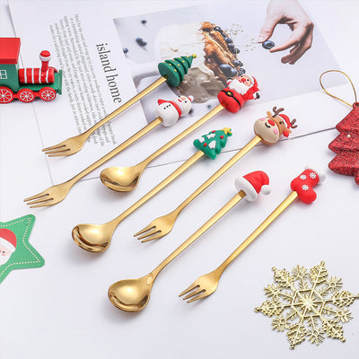 Set de cuillères pour poupées de Noël