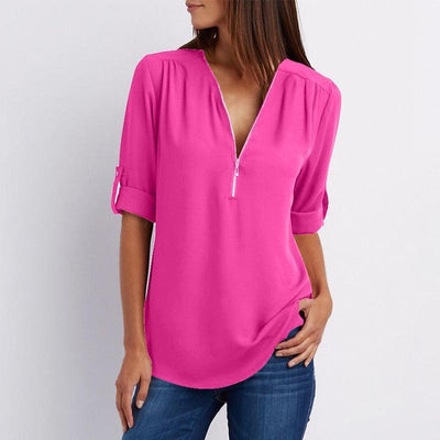 Blouse-Couleur Pure-Clo V