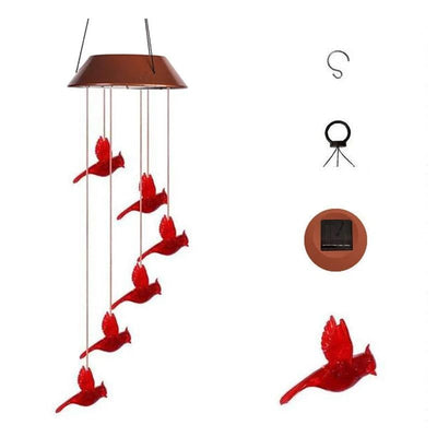 Carillon éolien oiseau rouge