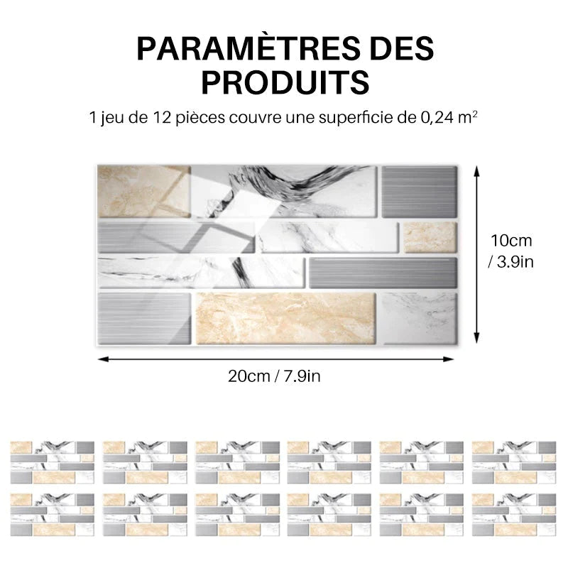 Autocollants de Carreaux 3D